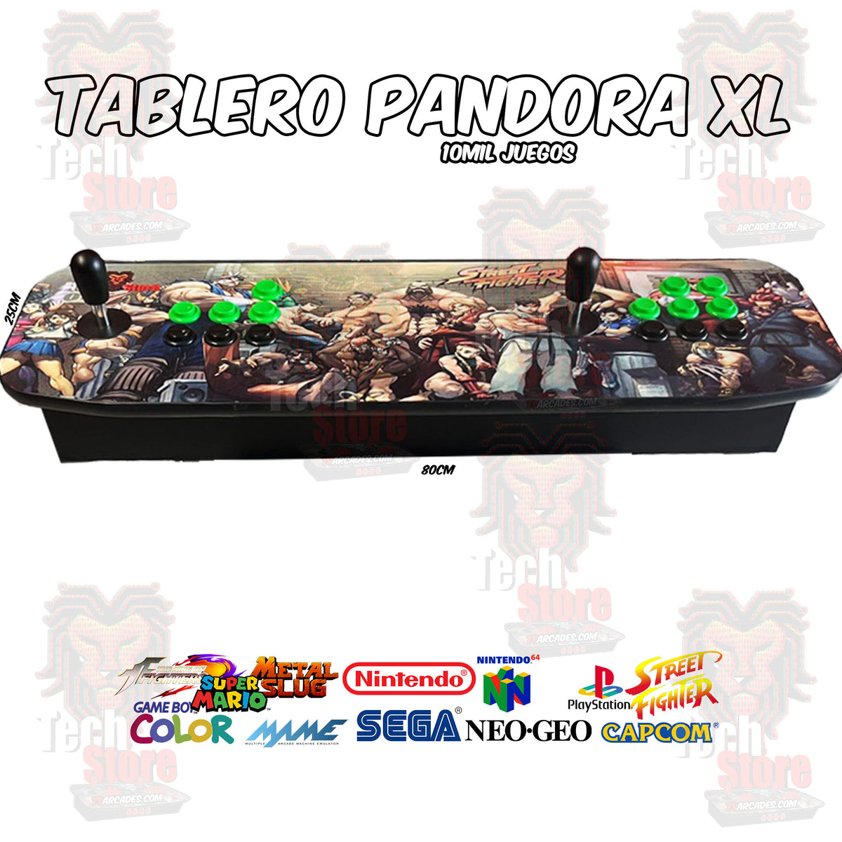 Tablero arcade Pandora XL | 10,000 Juegos | TSARCADES